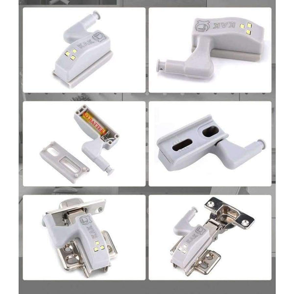 Planet Gates 10PCS KAK LED Cabinet Hinge Light Universal Kitchen Bedroom Living Room Cupboard Wardrobe 0.25W Inner Sensor light Hardware
