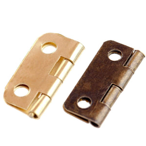 10Pcs Kitchen Cabinet Hinges Furniture Accessories 4 Holes Jewelry Boxes Hinge Furniture Fittings 16x13mm Antique Bronze/Gold