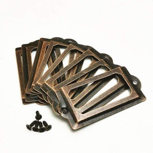 10pcs Label Pull Frame Antique Brass Golden Medicine Drawer File Name Card Holder Furniture Hardware Accessories