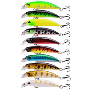 Planet Gates 10pcs Laser Slow Minnow Fishing Lure Set 4g 7cm Wobblers Crankbaits Isca Artificial Hard Bait Carp Mini Fishing Lures Pesca