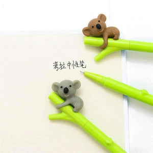 Planet Gates 10pcs/Lot 0.5mm Gel Pen Korean Cute Cartoon Koala Pens Creative Cartoon Yellow Water Pencil For Writing Students School Supplies