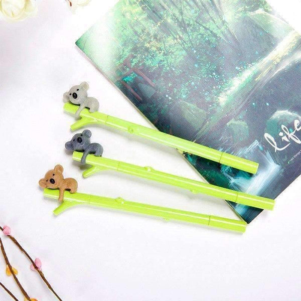 Planet Gates 10pcs/Lot 0.5mm Gel Pen Korean Cute Cartoon Koala Pens Creative Cartoon Yellow Water Pencil For Writing Students School Supplies