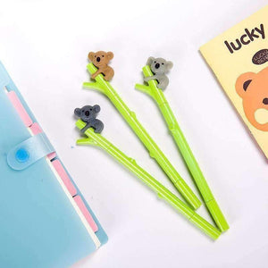 Planet Gates 10pcs/Lot 0.5mm Gel Pen Korean Cute Cartoon Koala Pens Creative Cartoon Yellow Water Pencil For Writing Students School Supplies