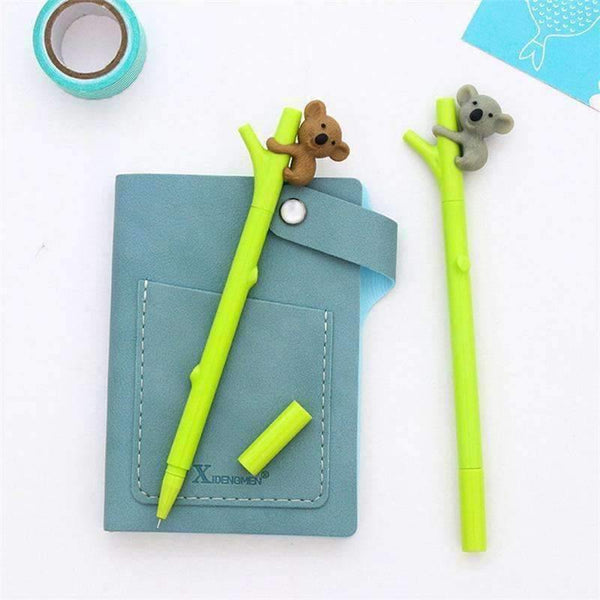 Planet Gates 10pcs/Lot 0.5mm Gel Pen Korean Cute Cartoon Koala Pens Creative Cartoon Yellow Water Pencil For Writing Students School Supplies