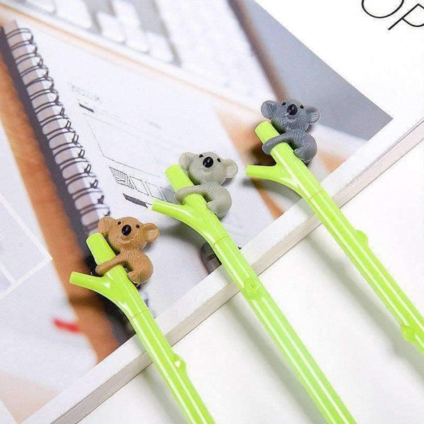 Planet Gates 10pcs/Lot 0.5mm Gel Pen Korean Cute Cartoon Koala Pens Creative Cartoon Yellow Water Pencil For Writing Students School Supplies