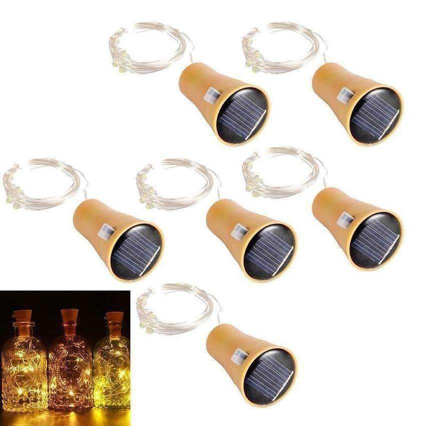 Planet Gates 10pcs/lot 10leds 15leds 20leds Solar Powered Wine Bottle Cork Shape LED String Lights Christmas Party Wedding holiday lights