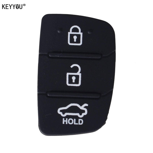 Planet Gates 10pcs/lot Auto Parts Replacement Rubber Case Car Key Pad For Hyundai 3 Buttons Key Shell Blank Cover