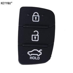 Planet Gates 10pcs/lot Auto Parts Replacement Rubber Case Car Key Pad For Hyundai 3 Buttons Key Shell Blank Cover