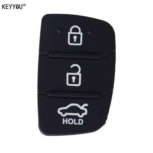 Planet Gates 10pcs/lot Auto Parts Replacement Rubber Case Car Key Pad For Hyundai 3 Buttons Key Shell Blank Cover