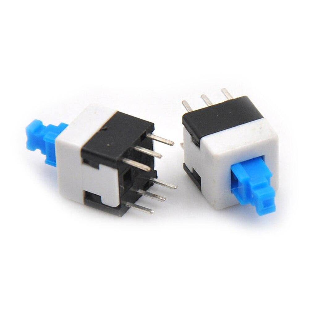 Planet Gates 10PCS/Lot High Quality Electronic 8*8mm 6Pin Push Tactile Power Micro Switch Self Lock On/Off Button Latching Switch