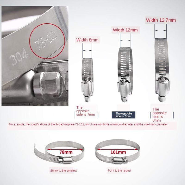 Planet Gates 10pcs/Lot High Quality Screw Worm Drive Hose Clamp 304 Stainless Steel Hose Hoop Pipe Clamp Clip