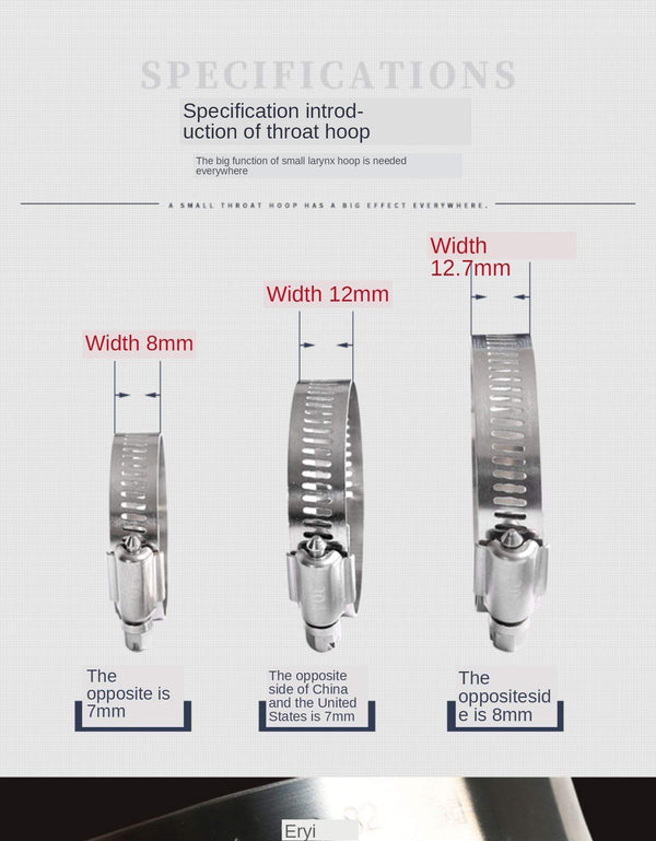 Planet Gates 10pcs/Lot High Quality Screw Worm Drive Hose Clamp 304 Stainless Steel Hose Hoop Pipe Clamp Clip