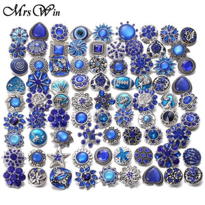 Planet Gates 10pcs/lot High Quality Snap Button Jewelry DIY Crystal Rhinestone Flower 18mm 20mm Metal Snap Buttons Fit Snap Bracelet Bangle
