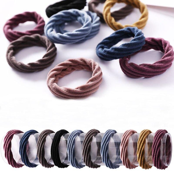 10Pcs/Lot New High Elastic Basic Rubber Bands Simple Hairband Girls Headwear Solid Color Headband Fashion Women Hair Accessories
