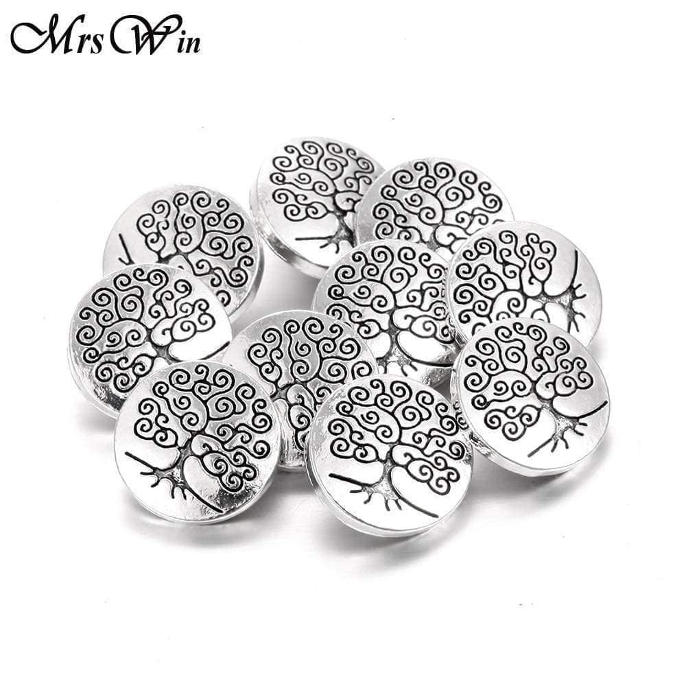 Planet Gates 10pcs/lot New Snap Jewelry Tree of Life 12mm Metal Snap Buttons Fit Snap Bracelet Bangles Necklaces