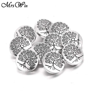 Planet Gates 10pcs/lot New Snap Jewelry Tree of Life 12mm Metal Snap Buttons Fit Snap Bracelet Bangles Necklaces