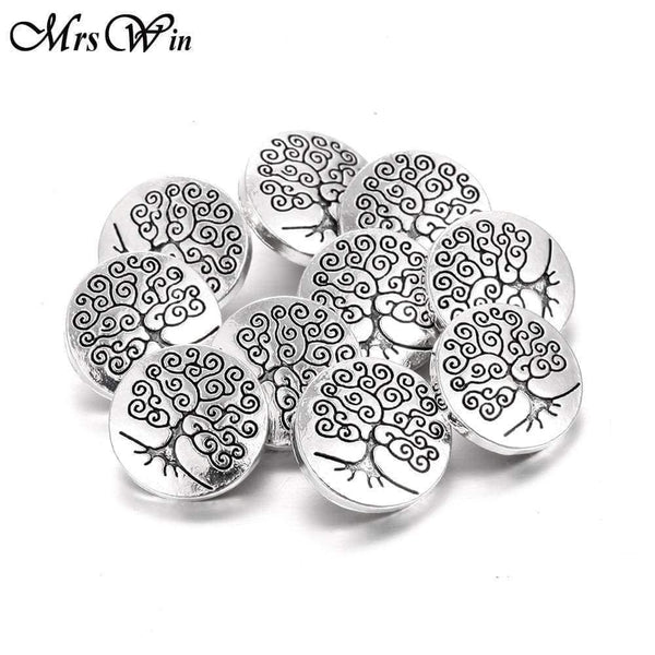Planet Gates 10pcs/lot New Snap Jewelry Tree of Life 12mm Metal Snap Buttons Fit Snap Bracelet Bangles Necklaces