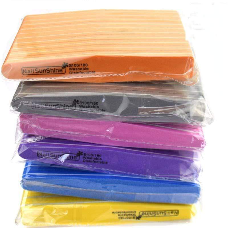 Planet Gates 10pcs/lot Rhombus Double Side Nail files buffer 100/180 Polishing Grinding Manicure Pedicure Nail Buffers File Tools