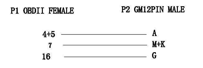 Planet Gates 10pcs/lots for GM Daewoo 12 Pin OBD2 OBDII male to 16 Pin Female Car Diagnostic tool adapter OBD2 Adapter Extension Cable