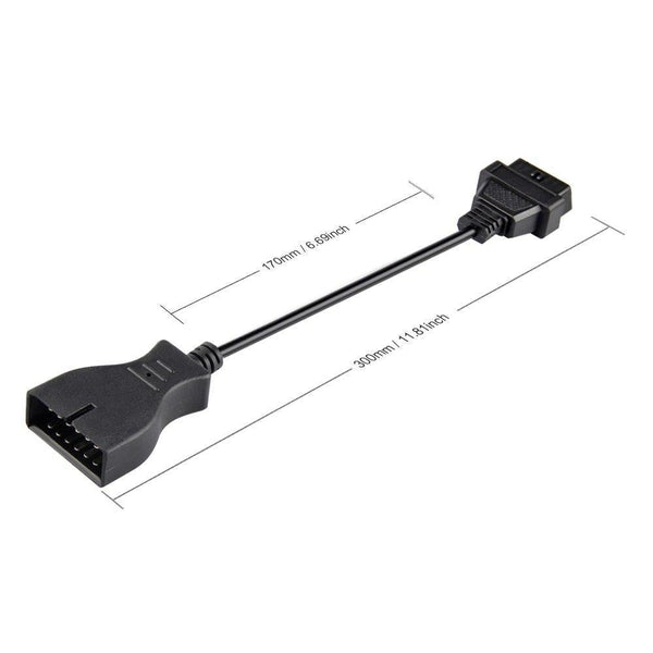 Planet Gates 10pcs/lots for GM Daewoo 12 Pin OBD2 OBDII male to 16 Pin Female Car Diagnostic tool adapter OBD2 Adapter Extension Cable