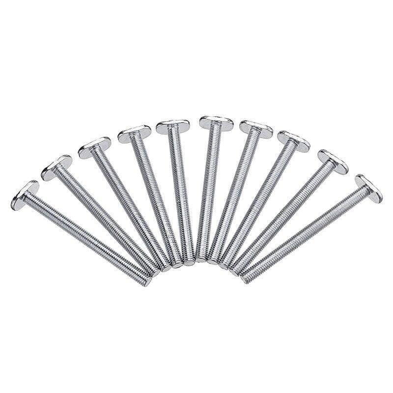 10Pcs M8X100Mm T-Nut Sliding Screws For 30 Series Miter Track T-Slot Woodworking Tool (silver)