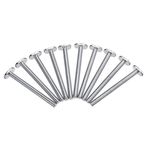 10Pcs M8X100Mm T-Nut Sliding Screws For 30 Series Miter Track T-Slot Woodworking Tool (silver)