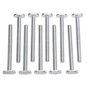 10Pcs M8X100Mm T-Nut Sliding Screws For 30 Series Miter Track T-Slot Woodworking Tool (silver)