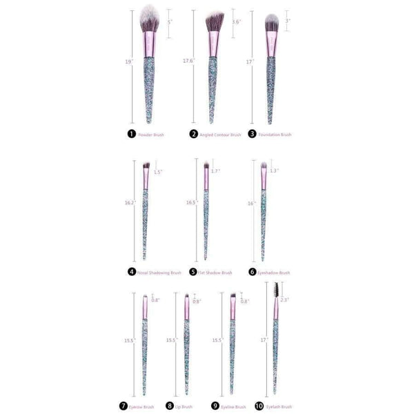 Planet Gates 10PCS Makeup Brushes Makeup Brushes w/ Case ENZO KEN 10Pcs/9pcs/8Pcs Foundation Blush Brush Powder Blending Makeup Brushes Set Professional