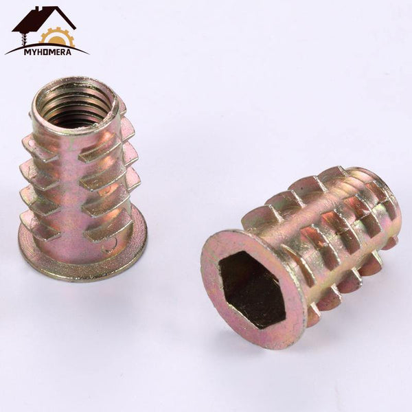 10Pcs Male Female Connector Nut Screw Wood Screws Hex Socket Kitchen Furniture Hardware Cabinet Bed Connectors Bolt