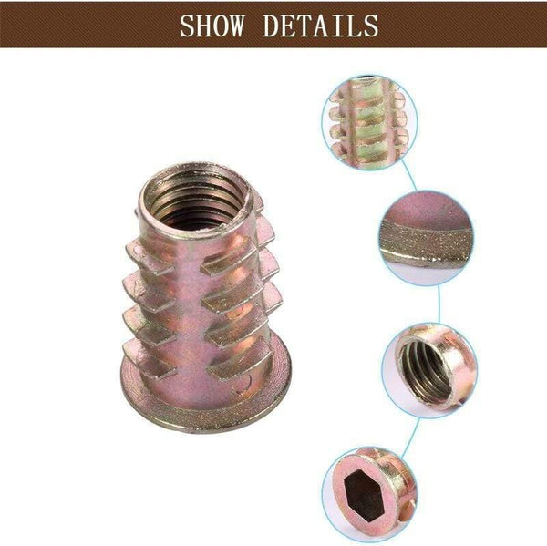 10Pcs Male Female Connector Nut Screw Wood Screws Hex Socket Kitchen Furniture Hardware Cabinet Bed Connectors Bolt
