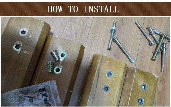 10Pcs Male Female Connector Nut Screw Wood Screws Hex Socket Kitchen Furniture Hardware Cabinet Bed Connectors Bolt