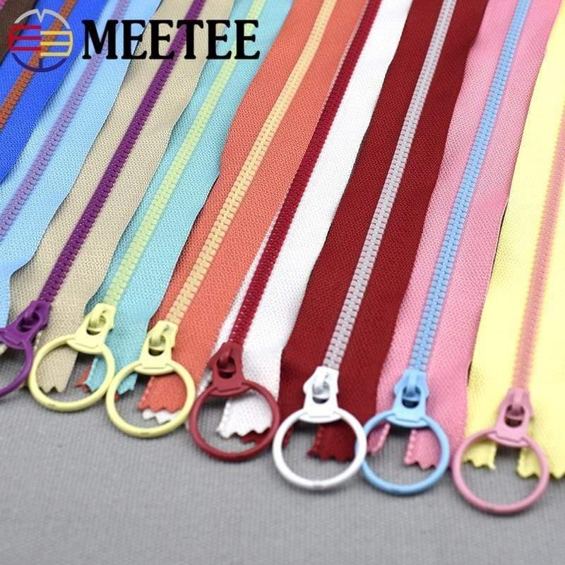 Planet Gates 10Pcs Meetee 15-40cm 3# Closed End Resin Zippers Pull Ring Zip Slider Head For Sewing Bags Wallet Purse Cloth Accessories Crafts