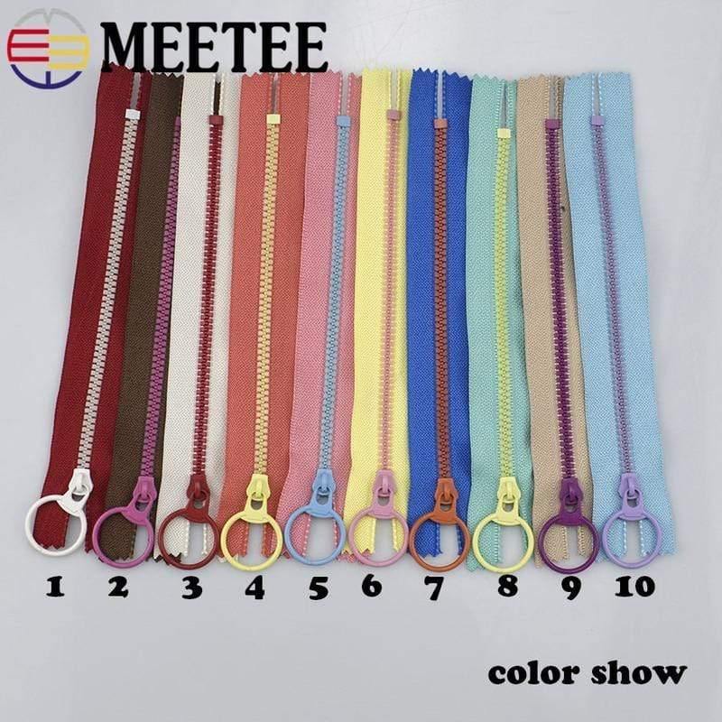 Planet Gates 10Pcs Meetee 15-40cm 3# Closed End Resin Zippers Pull Ring Zip Slider Head For Sewing Bags Wallet Purse Cloth Accessories Crafts