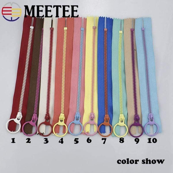 Planet Gates 10Pcs Meetee 15-40cm 3# Closed End Resin Zippers Pull Ring Zip Slider Head For Sewing Bags Wallet Purse Cloth Accessories Crafts