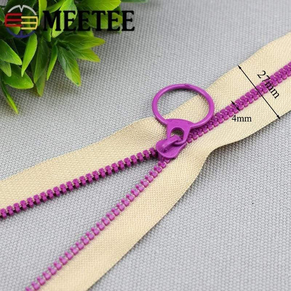 Planet Gates 10Pcs Meetee 15-40cm 3# Closed End Resin Zippers Pull Ring Zip Slider Head For Sewing Bags Wallet Purse Cloth Accessories Crafts