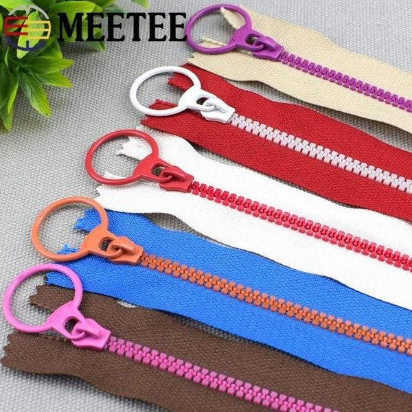 Planet Gates 10Pcs Meetee 15-40cm 3# Closed End Resin Zippers Pull Ring Zip Slider Head For Sewing Bags Wallet Purse Cloth Accessories Crafts