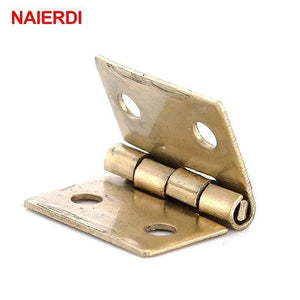 10PCS  Mini Bronze Gold Hinge Square Antique Door Hinges For Wooden Cabinet Drawer Jewellery Box Furniture Hardware