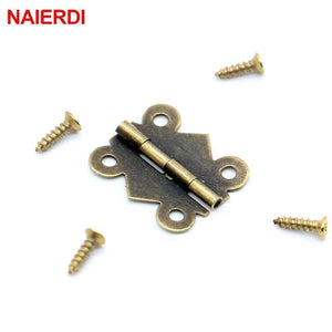 10pcs  Mini Butterfly Door Hinges 20mm x17mm Bronze Cabinet Drawer Jewellery Box Decorate Hinge For Furniture Hardware