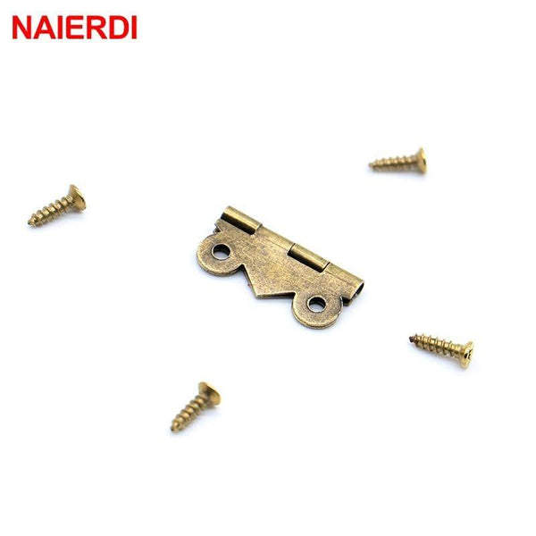 10pcs  Mini Butterfly Door Hinges 20mm x17mm Bronze Cabinet Drawer Jewellery Box Decorate Hinge For Furniture Hardware
