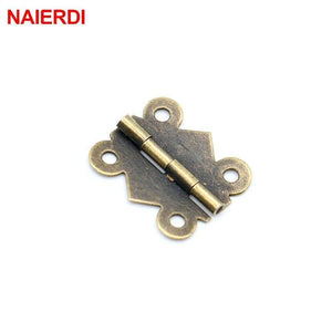 10pcs  Mini Butterfly Door Hinges 20mm x17mm Bronze Cabinet Drawer Jewellery Box Decorate Hinge For Furniture Hardware