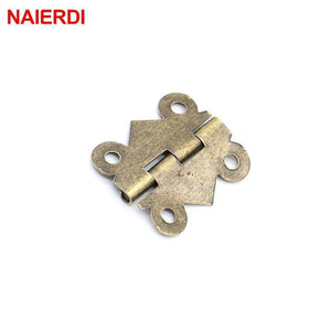 10pcs Mini Butterfly Door Hinges Gold Silver Bronze Cabinet Drawer Jewellery Box Decorate Hinge For Furniture Hardware