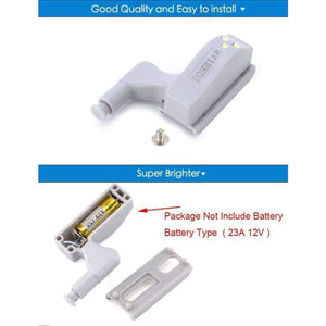 Planet Gates 10PCS NAIERDI Universal Hinge LED Sensor Light Kitchen Bedroom Living Room Cabinet Cupboard Closet Wardrobe 0.25W Inner Light