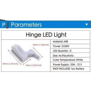 Planet Gates 10PCS NAIERDI Universal Hinge LED Sensor Light Kitchen Bedroom Living Room Cabinet Cupboard Closet Wardrobe 0.25W Inner Light