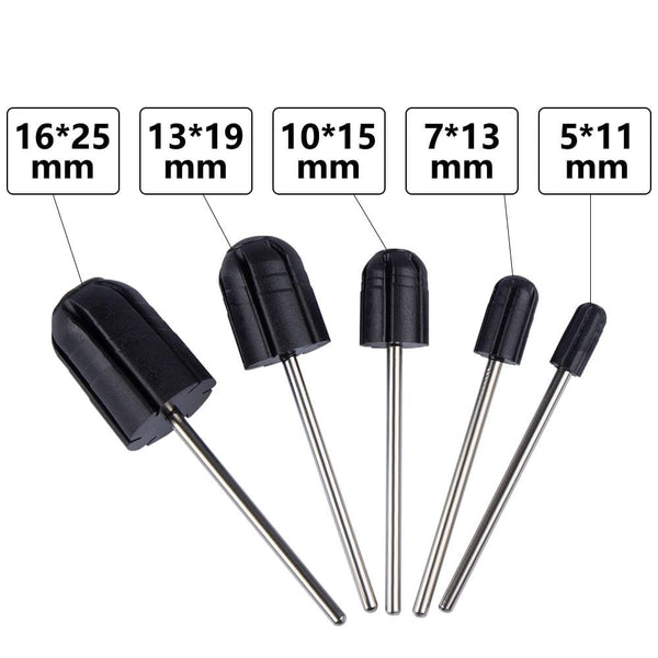 Planet Gates 10pcs Nail Sanding Caps With Rubber Gel Polish Remover Nail Drill Bit Mill Grinding Sand Cap Pedicure Tool for Manicure Machine