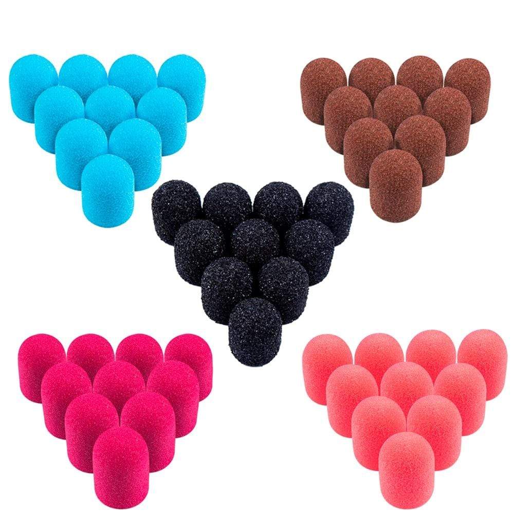 Planet Gates 10pcs Nail Sanding Caps With Rubber Gel Polish Remover Nail Drill Bit Mill Grinding Sand Cap Pedicure Tool for Manicure Machine