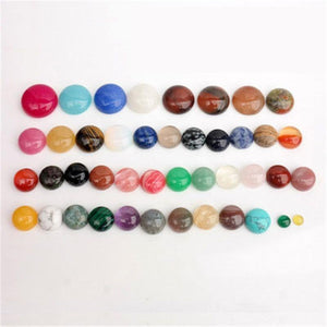 Planet Gates 10pcs Natural Stone Cabochon Beads 6mm 8mm 10mm 12mm Flat Back Rose Quartzs Agates Tiger Eyes Beads for Jewelry Making Findings