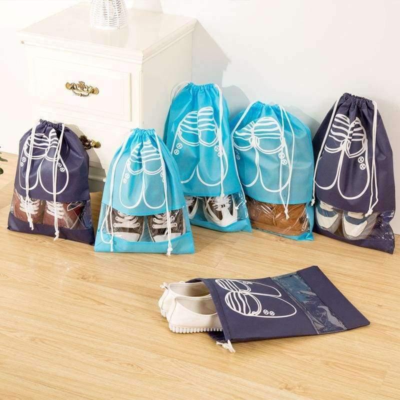 Planet Gates 10pcs/Pack Shoes Storage Bags Drawstring Laundry Bag Travel Home Organization Nonwovens Conveniently Shoes Bags Blue 35.5x27cm