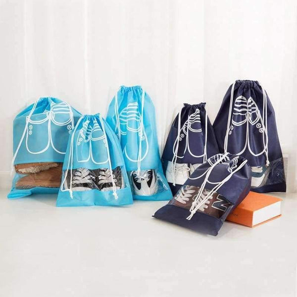 Planet Gates 10pcs/Pack Shoes Storage Bags Drawstring Laundry Bag Travel Home Organization Nonwovens Conveniently Shoes Bags Blue 35.5x27cm
