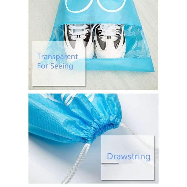 Planet Gates 10pcs/Pack Shoes Storage Bags Drawstring Laundry Bag Travel Home Organization Nonwovens Conveniently Shoes Bags Blue 35.5x27cm