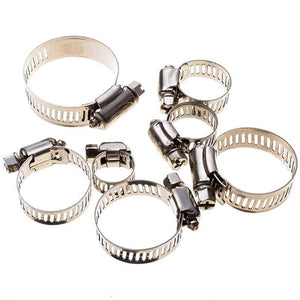 Planet Gates 10pcs Pipe Clamps Genuine Stainless Steel Hose Clips Fuel Hose Pipe Clamps Worm Drive Durable Anti-oxidation